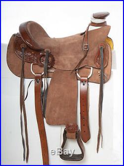 Used 16 Rough Out Wade Tree Roping Ranch Work Western Leather Horse Saddle