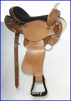 Used 16 Seat Western Barrel Racing Pleasure Trail Comfy Leather Horse Saddle