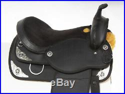 Used 16 Silver Show Western Synthetic Cordura Trail Barrel Comfy Horse Saddle
