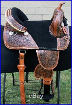 Used 16 Treeless Horse Saddle Extra Wide Western Trail Show Leather Tack