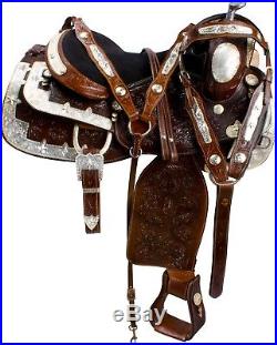 Used 16 Western Leather Silver Saddle Parade Show Pleasure Horse Tack Set
