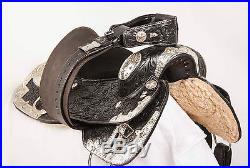 Used 16 Western Pleasure Black Leather Horse Show Silver Equitation Saddle