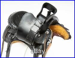 Used 17 Black Thick Leather Western Comfy Pleasure Trail Riding Horse Saddle