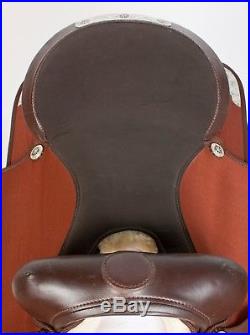 Used 17 Brown Synthetic Silver Western Pleasure Trail Show Horse Saddle Tack