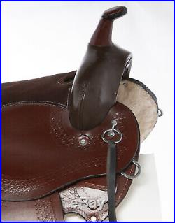 Used 17 Comfy Cush Western Leather Tooled Pleasure Trail Endurance Horse Saddle