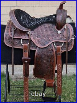 Used 17 Cowboy Premium Leather Western Pleasure Horse Saddle Tack Set