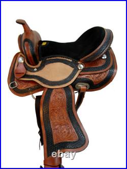 Used Arabian Horse Western Saddle 18 17 16 15 Pleasure Trail Tooled Leather Tack