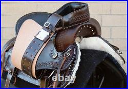 Used Gaited Tree Western Trail riding Comfy Leather Horse Saddle Tack 16 17