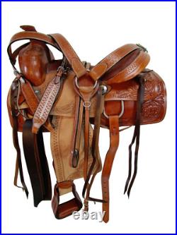 Used Rodeo Saddle 15 16 17 18 Pleasure Horse Roping Roper Ranch Tooled Leather