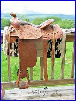 Used Roping saddle / ranch Hereford Brand 16'' seat
