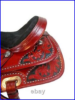 Used Trail Saddle Western Horse Pleasure 15 16 17 18 Tooled Leather Tack Set