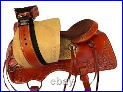 Used Trail Saddle Western Horse Pleasure 15 17 Floral Tooled Leather Tack Set