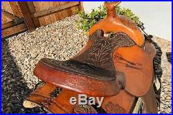 Used Vintage Brown 16 HEREFORD TEXTAN WESTERN Horse SADDLE Leather
