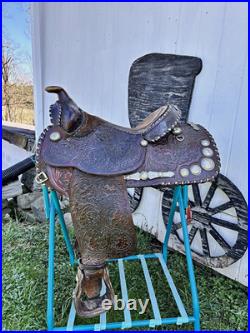 Used Vintage J Bar J Concho Western Show Trail Saddle Horse Cowboy Tack