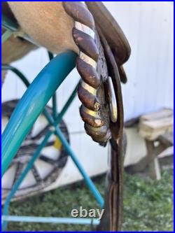 Used Vintage J Bar J Silver Concho Saddlery Western Horse Tack Show