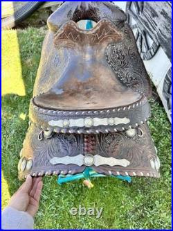 Used Vintage J Bar J Silver Concho Saddlery Western Horse Tack Show
