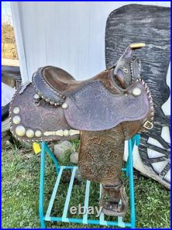 Used Vintage J Bar J Silver Concho Saddlery Western Horse Tack Show