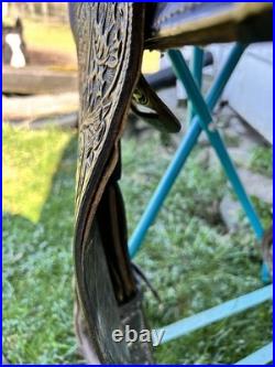 Used Vintage J Bar J Silver Concho Saddlery Western Horse Tack Show