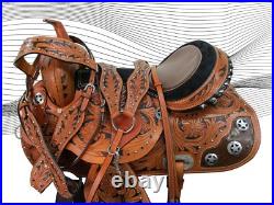 Used Western Barrel Saddle Gator Show Pleasure Trail Horse Tack Set 15 16 17