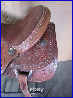 Used Western Leather Saddle Full Qh Barrel Trail Pleasure 16 Wood Tree
