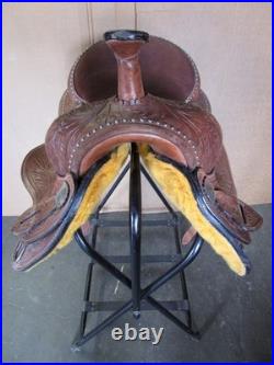 Used Western Leather Saddle Full Qh Barrel Trail Pleasure 16 Wood Tree