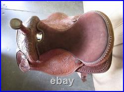 Used Western Leather Saddle Full Qh Barrel Trail Pleasure 16 Wood Tree