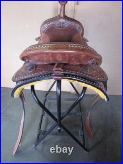 Used Western Leather Saddle Full Qh Barrel Trail Pleasure 16 Wood Tree