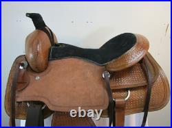 Used Western Saddle 16 17 Pleasure Horse Tooled Leather Roping Eanch Tack Set