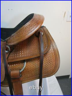 Used Western Saddle 16 17 Pleasure Horse Tooled Leather Roping Eanch Tack Set