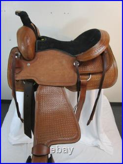 Used Western Saddle 16 17 Pleasure Horse Tooled Leather Roping Eanch Tack Set