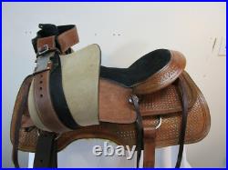 Used Western Saddle 16 17 Pleasure Horse Tooled Leather Roping Eanch Tack Set