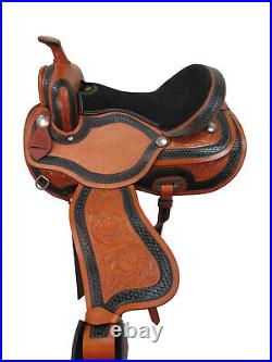 Used Western Saddle Barrel Racing Horse Pleasure Trail Leather Tack 15 16 17 18
