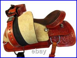 Used Western Saddle Barrel Racing Horse Trail Pleasure Tooled Leather Tack 15