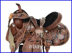 Used Western Saddle Barrel Racing Pleasure Cowboy Horse Trail Tack Set 15 16 17