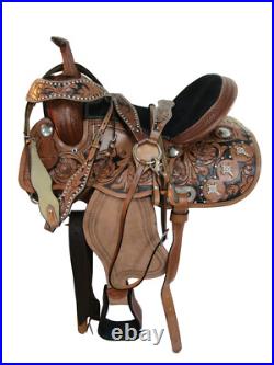 Used Western Saddle Barrel Racing Pleasure Cowboy Horse Trail Tack Set 15 16 17