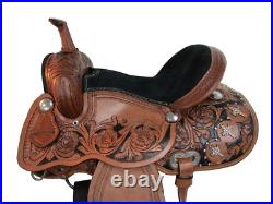 Used Western Saddle Barrel Racing Pleasure Cowboy Horse Trail Tack Set 15 16 17