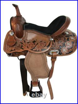 Used Western Saddle Barrel Racing Pleasure Cowboy Horse Trail Tack Set 15 16 17