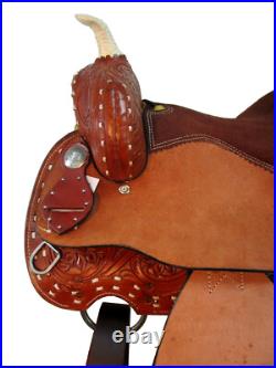 Used Western Saddle Barrel Racing Trail Horse Pleasure Leather Tack Set 15