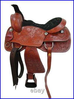 Used Western Saddle Roping Ranch Leather Horse Pleasure Trail Tack 15 16 17 18