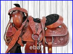 Used Western Saddle Roping Ranch Leather Horse Pleasure Trail Tack 15 16 17 18