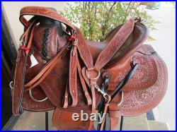 Used Western Saddle Trail Pleasure Hard Seat Leather Barrel Racing 15 16 17 18