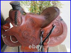 Used Western Saddle Trail Pleasure Hard Seat Leather Barrel Racing 15 16 17 18