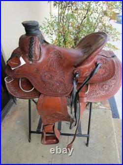 Used Western Saddle Trail Pleasure Hard Seat Leather Barrel Racing 15 16 17 18