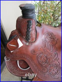 Used Western Saddle Trail Pleasure Hard Seat Leather Barrel Racing 15 16 17 18