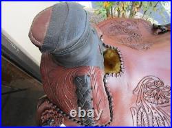Used Western Saddle Trail Pleasure Hard Seat Leather Barrel Racing 15 16 17 18