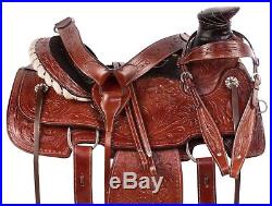 Used Western Wade Tree Ranch Roping Trail Leather Horse Saddle Tack 15 16