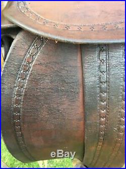 Used/vintage 14.5 Bona Allen slick seat Western saddle US made