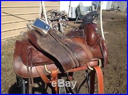 Used/vintage 15.5 TexTan roping style Western saddle US made good cond