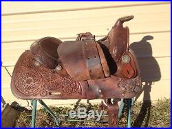 Used/vintage Imperial15 tooled leather Western trail / pleasure saddle US made