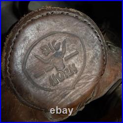 VINTAGE WESTERN BIG HORN LEATHER HORSE SADDLE SEAT WithSTRAPS